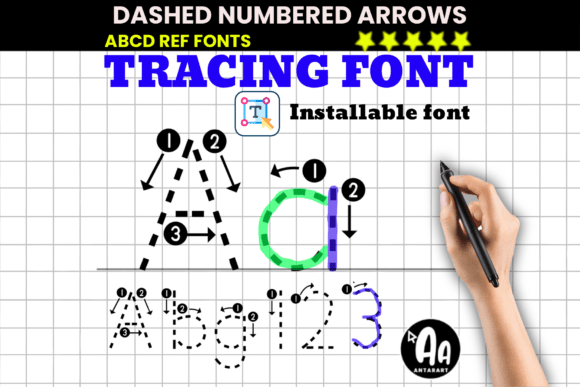 Abcd Ref Dashed Arrows Numbers: A Font That Traces the Path to Learning