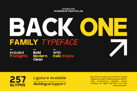Back One: A Modern Typeface for Clean Design
