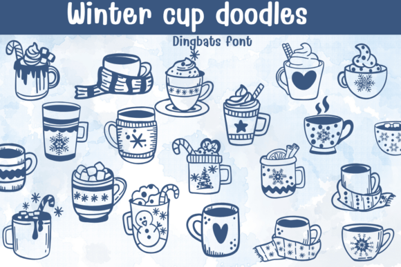 Winter Cup Doodles: A Fresh Take on Dingbat Typography